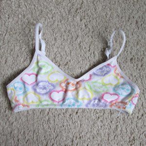 JUSTICE TSHIRT GIRLS STARTER BRA RAINBOW MONKEYS SZ 32AA